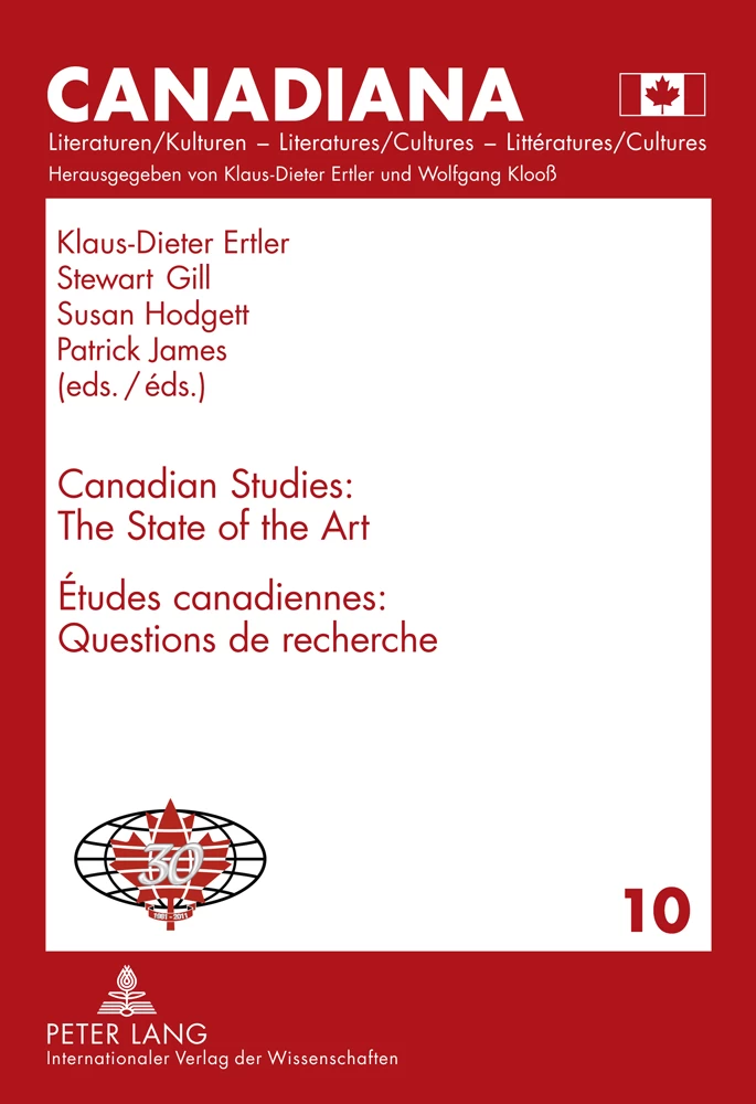 Canadian Studies The State Of The Art Etudes Canadiennes Questions De Recherche Peter Lang Verlag