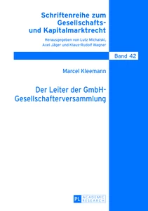 Title: Der Leiter der GmbH-Gesellschafterversammlung
