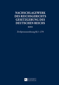 Title: Nachschlagewerk des Reichsgerichts - Gesetzgebung des Deutschen Reichs