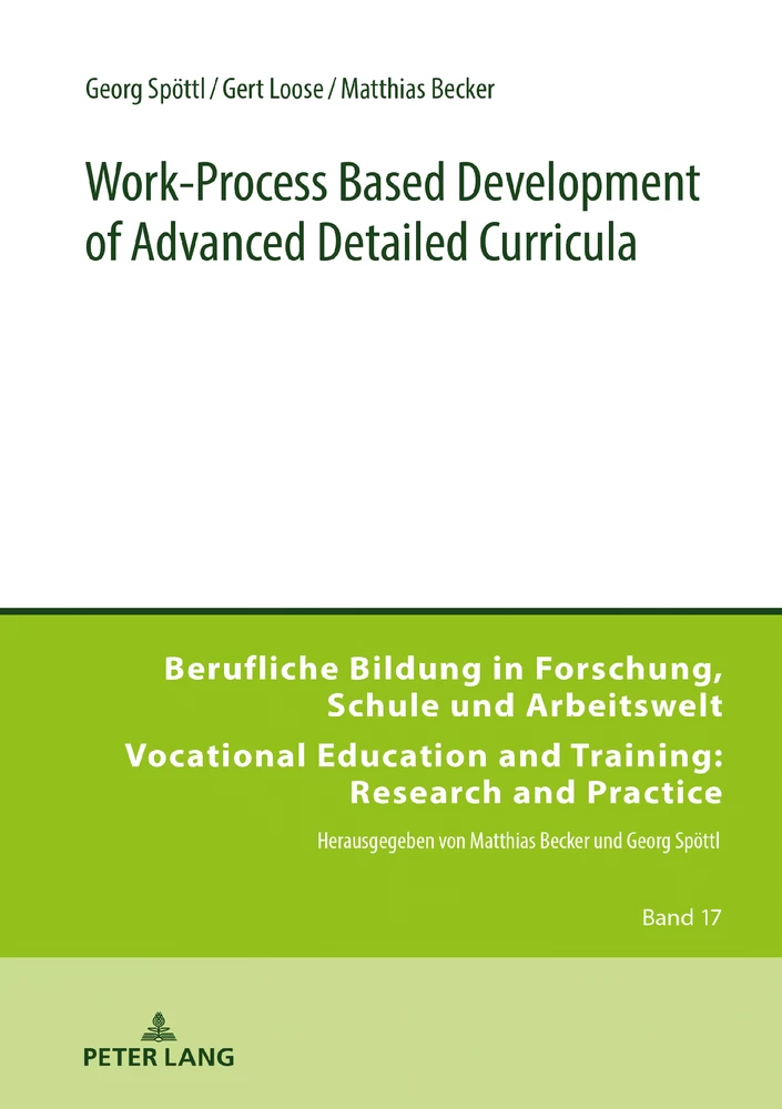 Title: Work-Process Based Development of Advanced Detailed Curricula