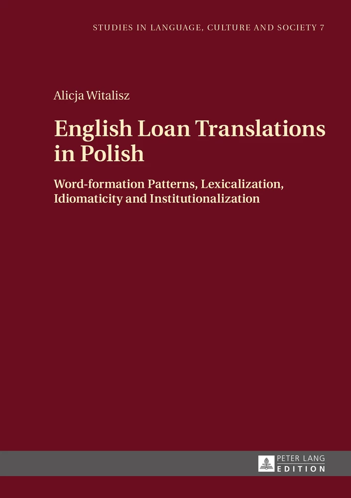 English Loan Translations In Polish Peter Lang Verlag