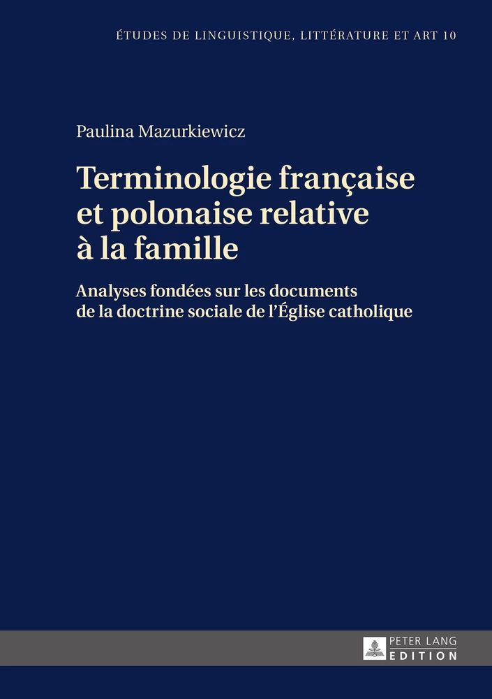 Terminologie Francaise Et Polonaise Relative A La Famille Peter Lang Verlag