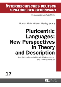 Title: Pluricentric Languages: New Perspectives in Theory and Description