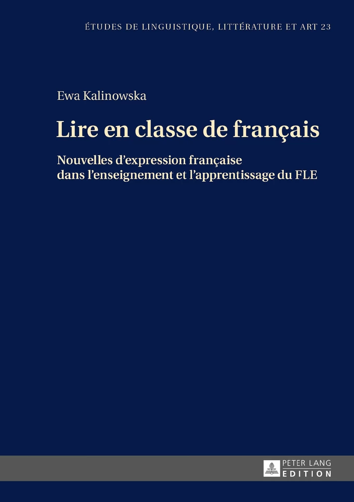 Lire En Classe De Francais Peter Lang Verlag