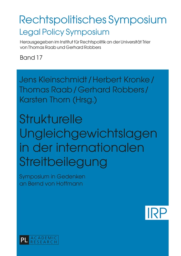 Titel: Strukturelle Ungleichgewichtslagen in der internationalen Streitbeilegung