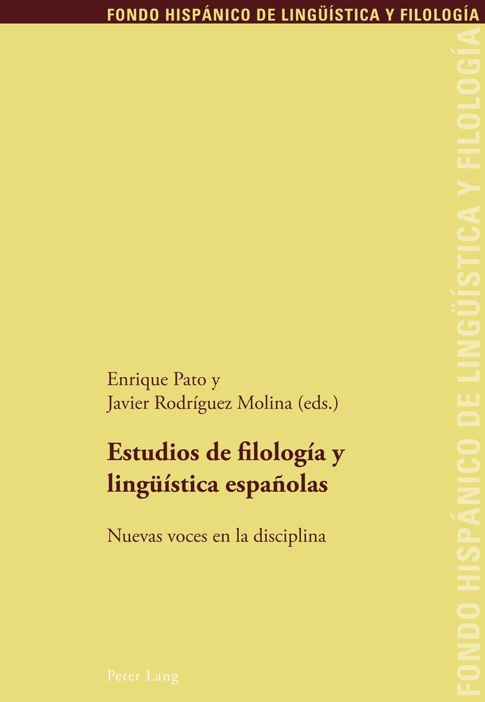 Title: Estudios de filología y lingüística españolas