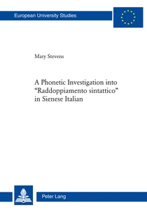Title: A Phonetic Investigation into «Raddoppiamento sintattico» in Sienese Italian