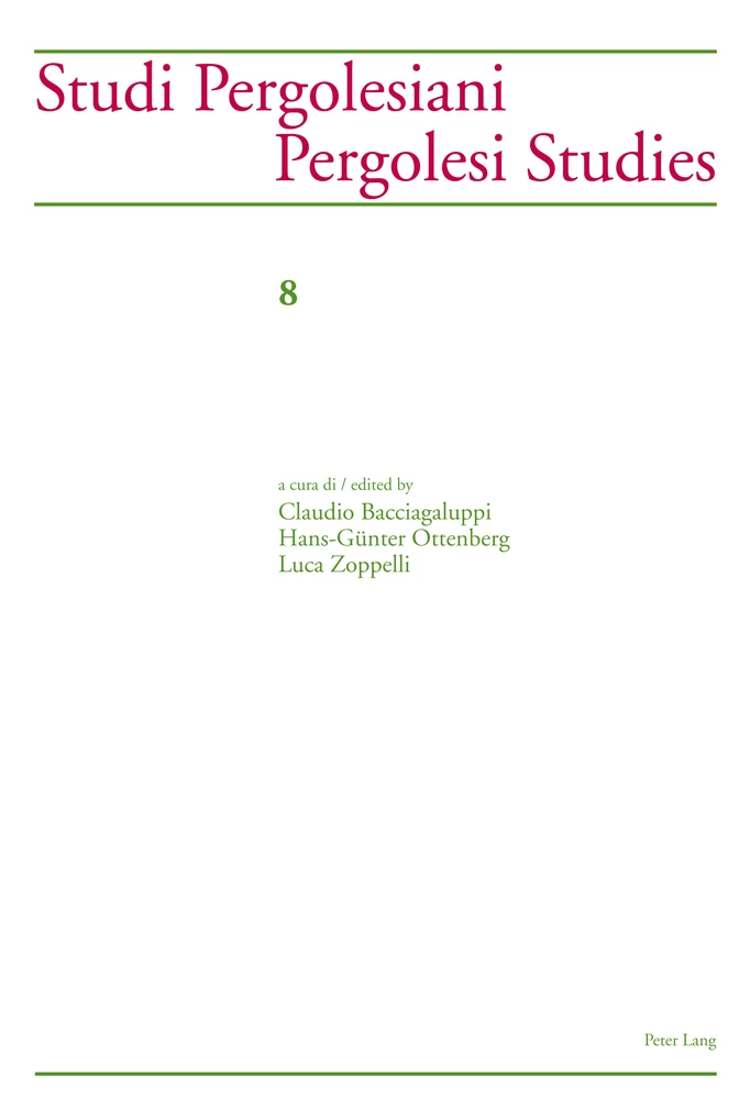 Title: Studi Pergolesiani- Pergolesi Studies
