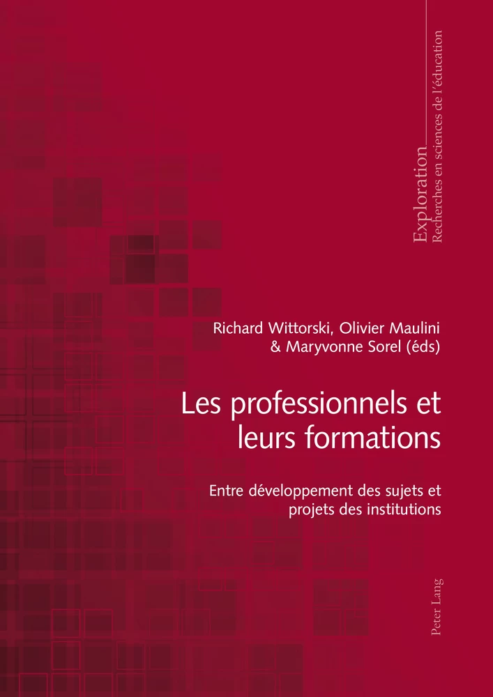 Les Professionnels Et Leurs Formations Peter Lang Verlag