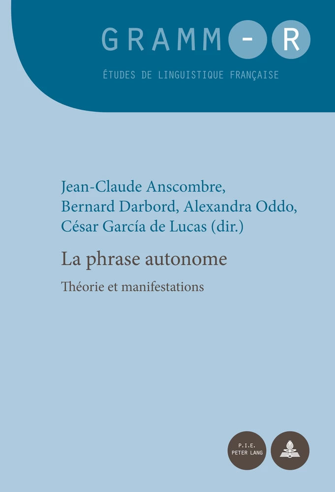 La Phrase Autonome Peter Lang Verlag