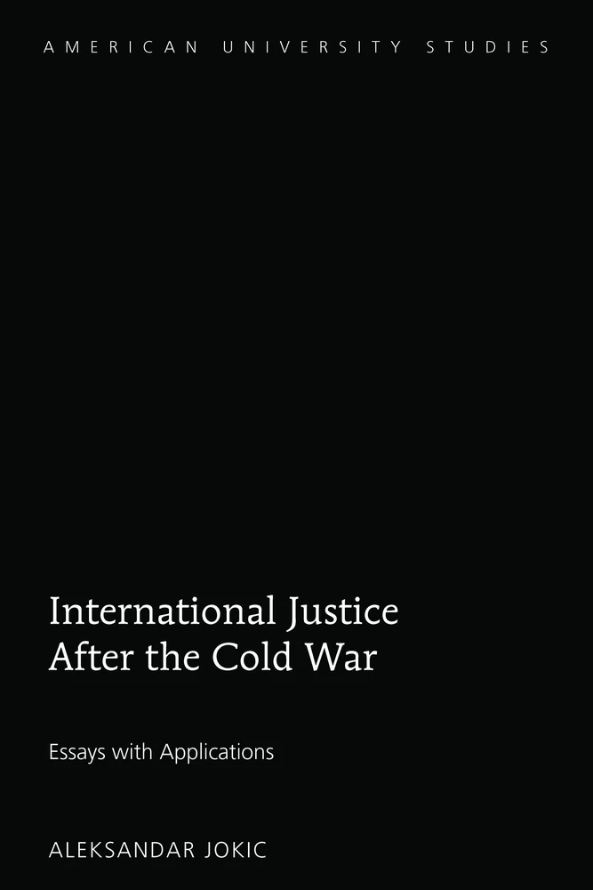 International Justice After The Cold War Peter Lang Verlag