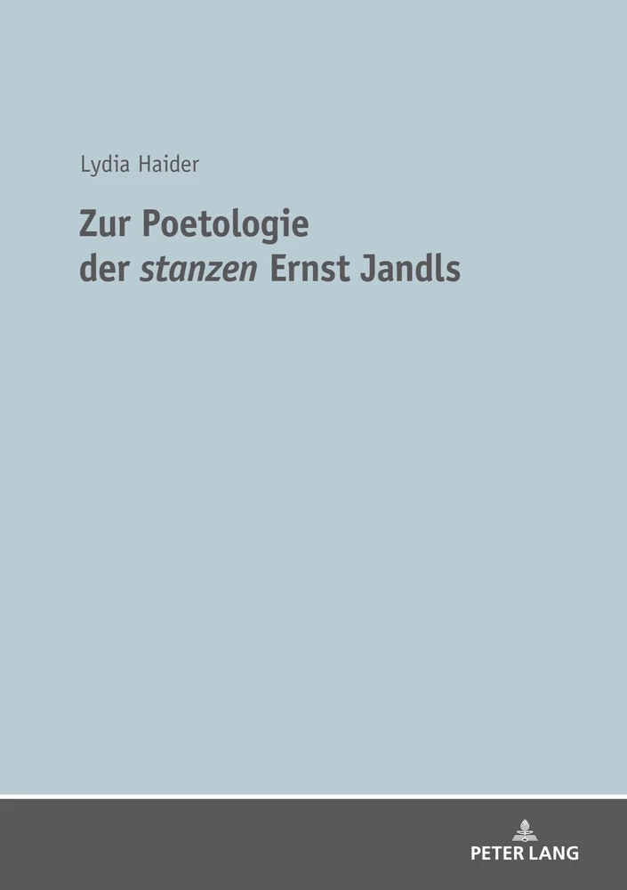 Titel: Zur Poetologie der «stanzen» Ernst Jandls