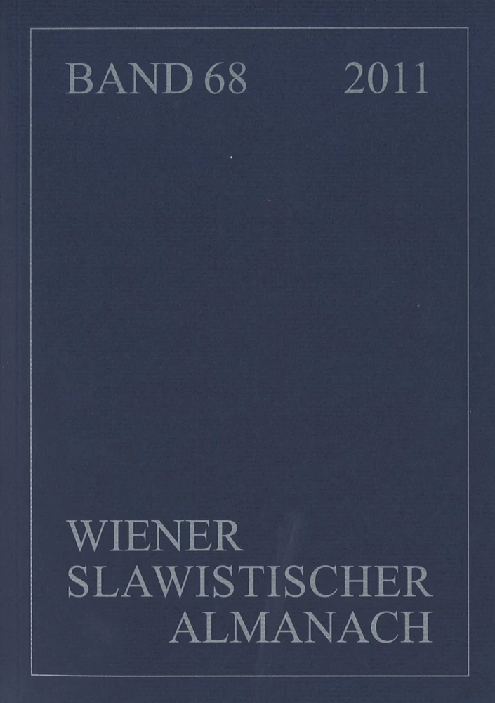 Titel: Wiener Slawistischer Almanach Band 68/2011