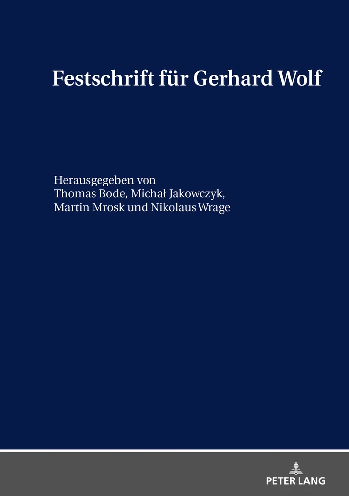 Titel: Festschrift für Gerhard Wolf