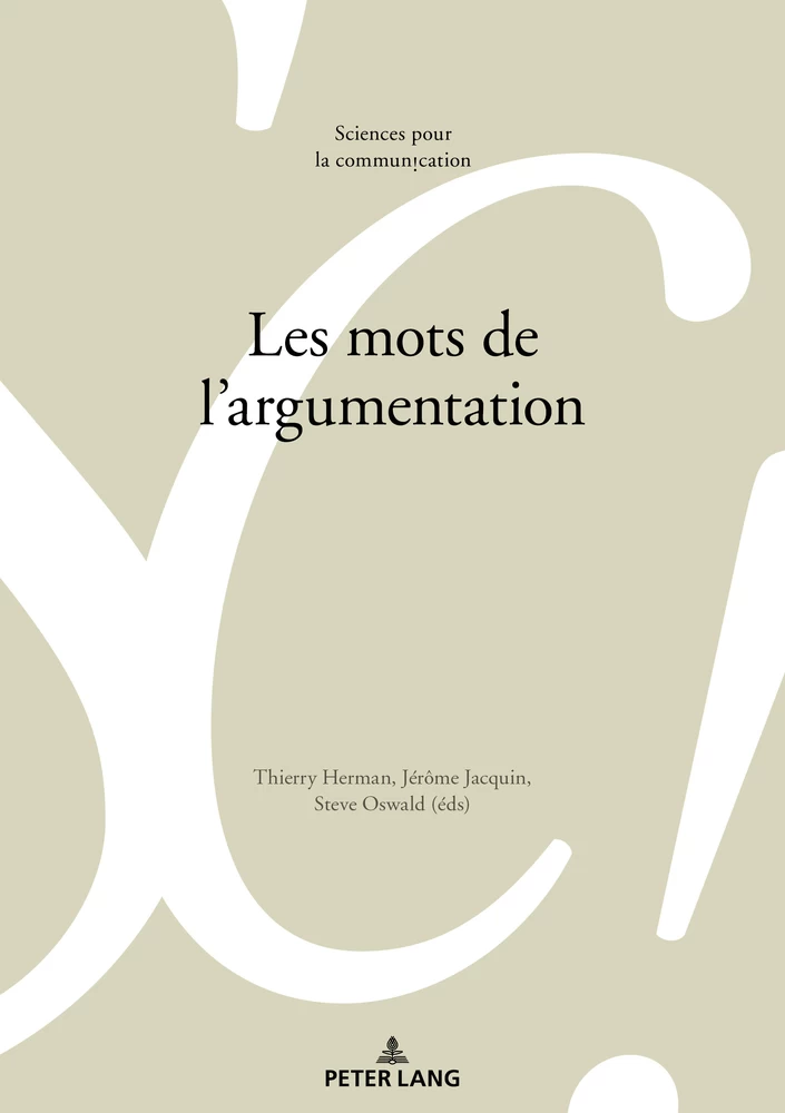 Les Mots De L Argumentation Peter Lang Verlag