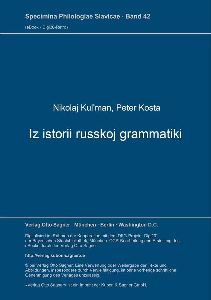 Titel: Iz istorii russkoj grammatiki
