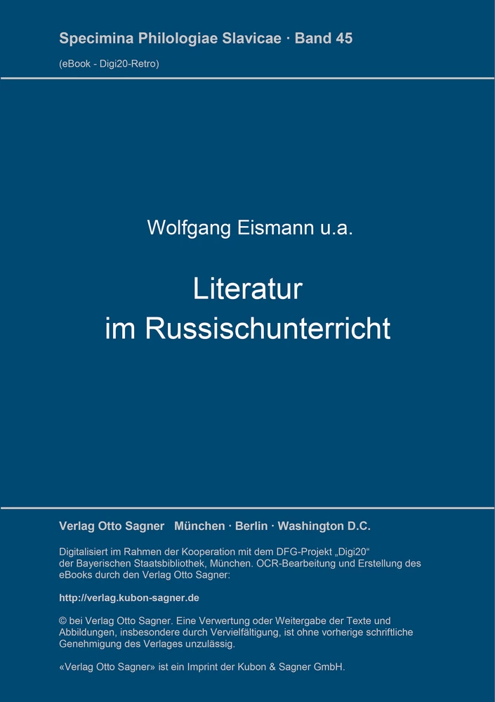 Titel: Literatur im Russischunterricht