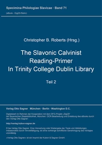 Title: The Slavonic Calvinist Reading-Primer in Trinity College Dublin Library