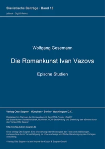 Title: Die Romankunst Ivan Vazovs