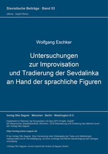 Title: Untersuchungen zur Improvisation und Tradierung der Sevdalinka an Hand der sprachlichen Figuren