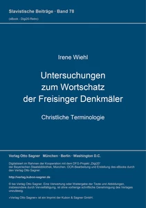 Title: Untersuchungen zum Wortschatz der Freisinger Denkmäler