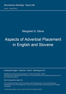 Title: Aspects of Adverbial Placement in English and Slovene
