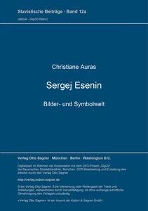 Title: Sergej Esenin - Bilder- und Symbolwelt