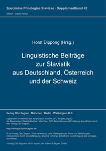 Title: Linguistische Beiträge zur Slavistik aus Deutschland, Österreich und der Schweiz
