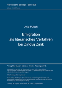 Title: Emigration als literarisches Verfahren bei Zinovij Zinik