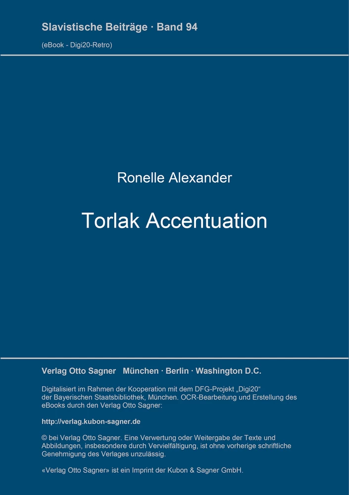 Titel: Torlak Accentuation