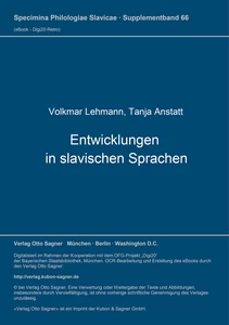 Title: Entwicklungen in slavischen Sprachen 1
