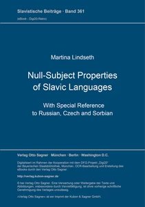 Title: Null-Subject Properties of Slavic Languages