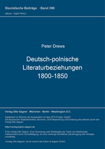 Title: Deutsch-polnische Literaturbeziehungen 1800-1850