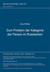 Title: Zum Problem der Kategorie der Person im Russischen