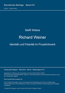 Title: Richard Weiner. Identität und Polarität im Prosafrühwerk
