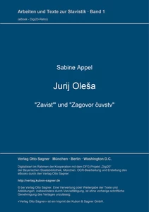 Title: Jurij Oleša: "Zavist'" und "Zagovor čuvstv"