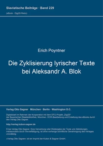 Title: Die Zyklisierung lyrischer Texte bei Aleksandr A. Blok