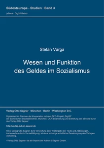 Title: Wesen und Funktion des Geldes im Sozialismus