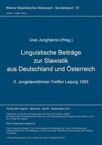 Title: Linguistische Beiträge zur Slawistik aus Deutschland und Österreich