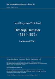 Title: Dimitrija Demeter (1811-1872). Leben und Werk