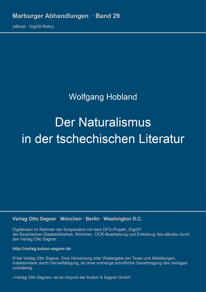 Titel: Der Naturalismus in der tschechischen Literatur