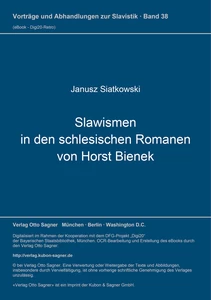 Title: Slawismen in den schlesischen Romanen von Horst Bienek