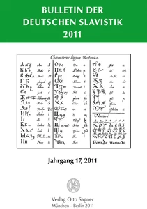 Title: Bulletin der Deutschen Slavistik 2011