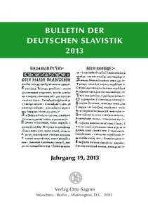 Title: Bulletin der deutschen Slavistik. Jahrgang 19, 2013