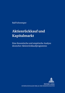 Title: Aktienrückkauf und Kapitalmarkt