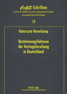 Title: Bestimmungsfaktoren der Vertragsforschung in Deutschland
