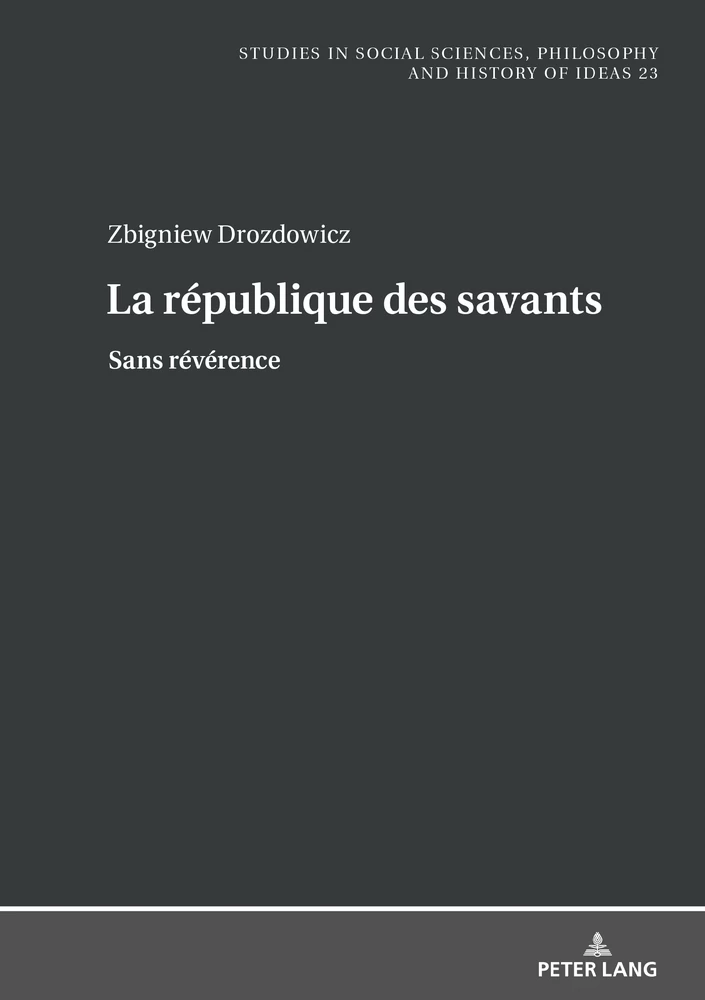 La Republique Des Savants Peter Lang Verlag