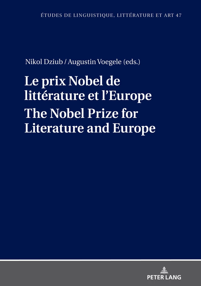 Parution : Le Prix Nobel de littérature et l’Europe