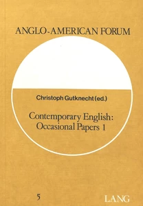 Title: Contemporary English: Occasional Papers 1