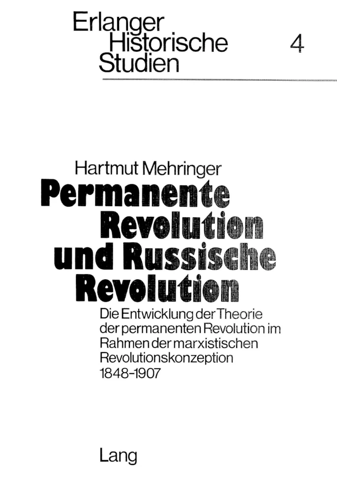 Permanente Revolution Und Russische Revolution Peter Lang Verlag